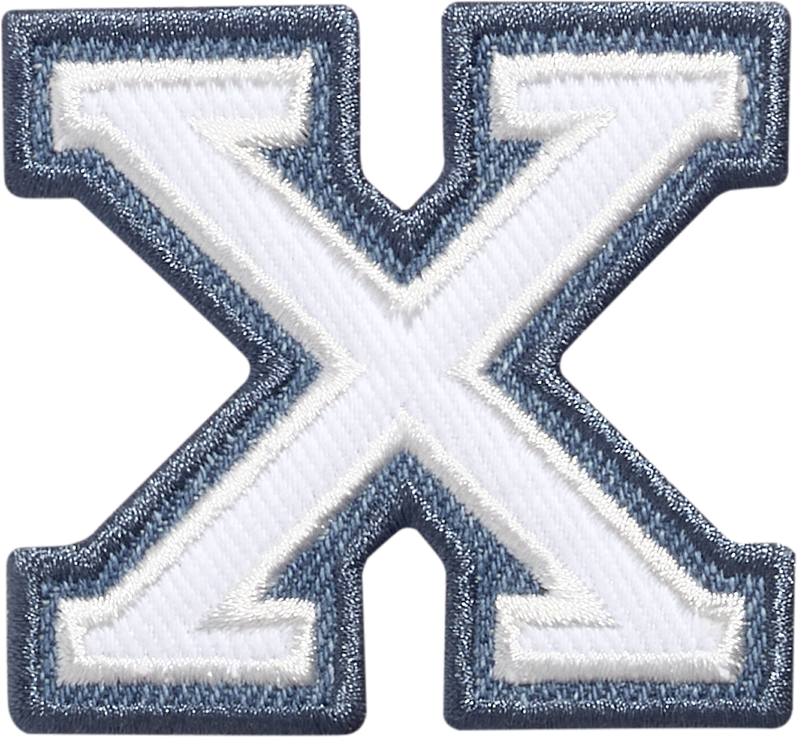 Denim Varsity Letter Patch