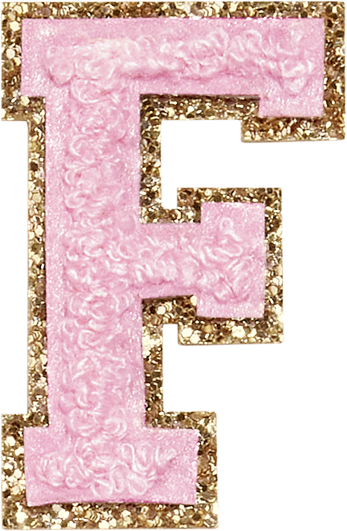 Flamingo Glitter Varsity Letter Patches