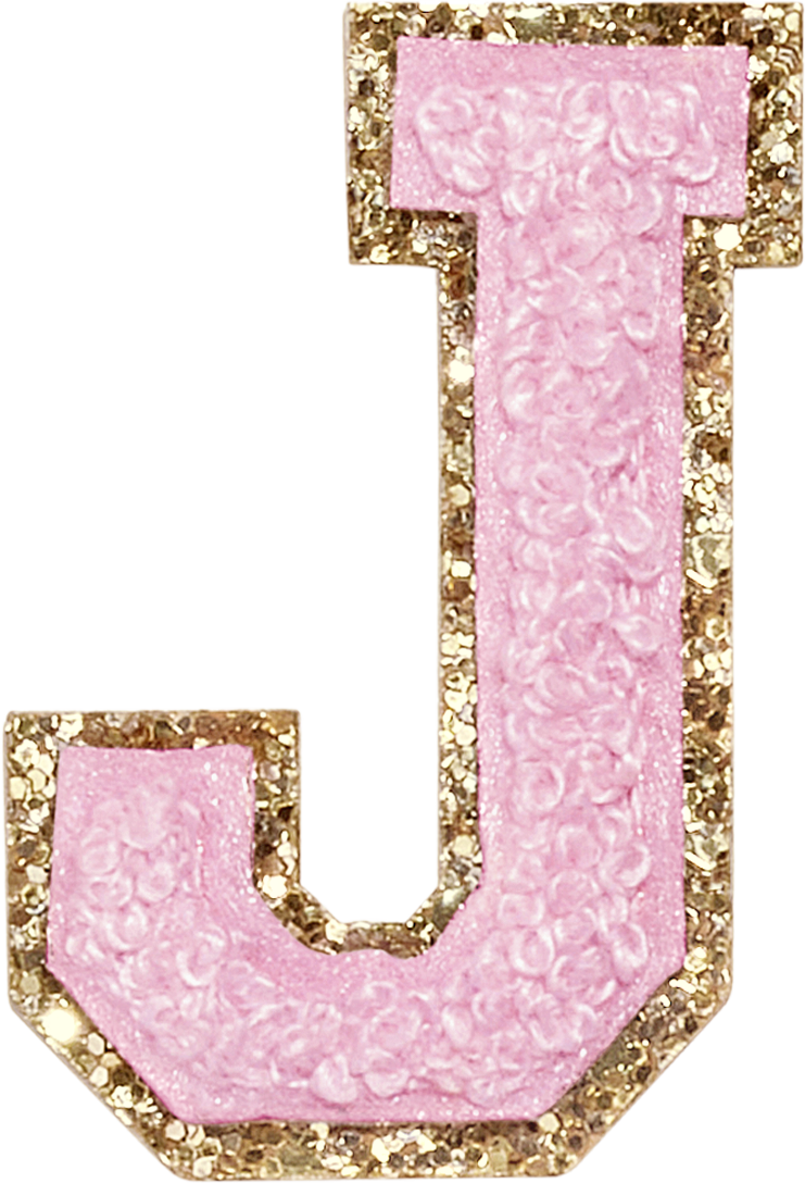 Flamingo Glitter Varsity Letter Patches