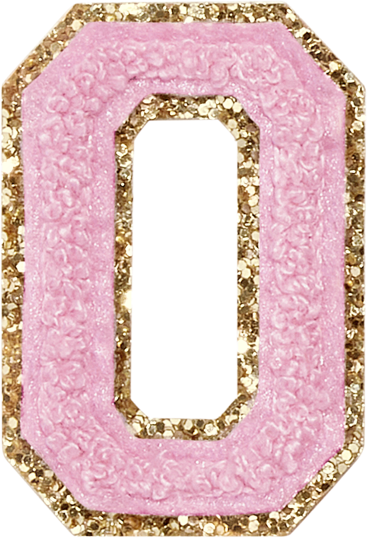 Flamingo Glitter Varsity Letter Patches