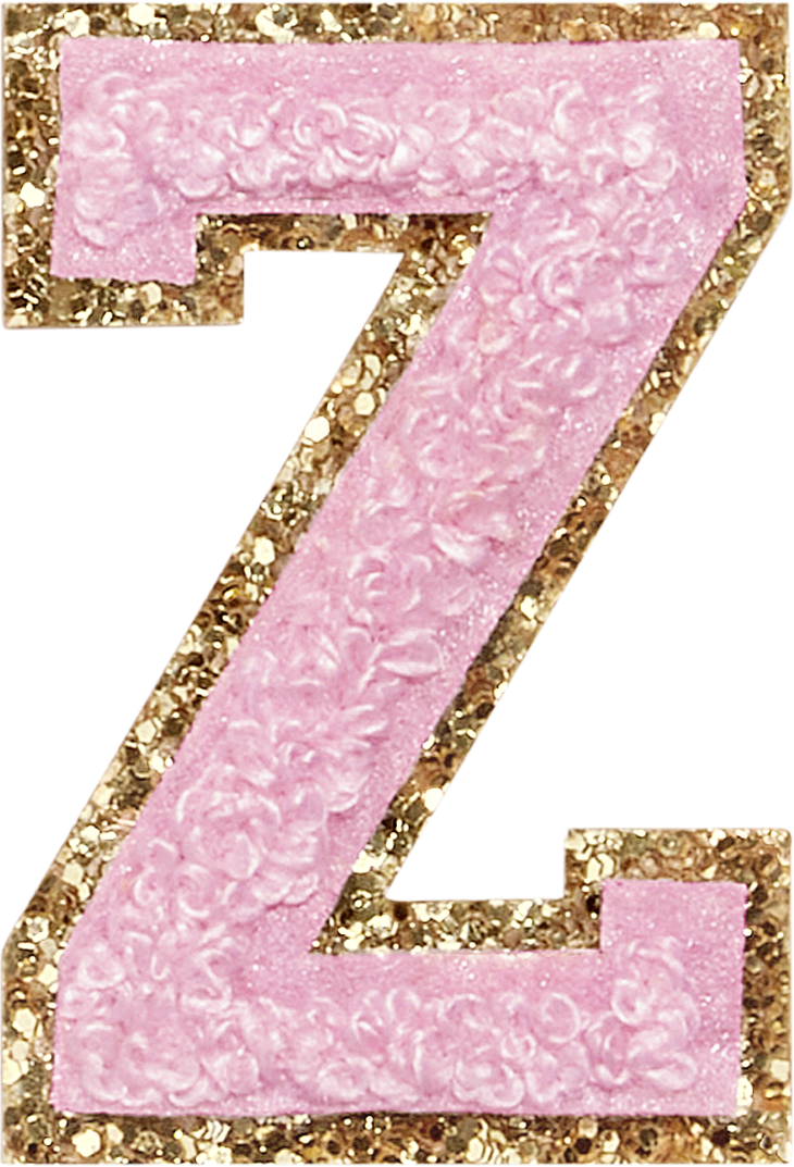 Flamingo Glitter Varsity Letter Patches