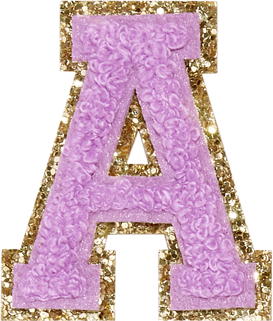 Grape Glitter Varsity Letter Patches
