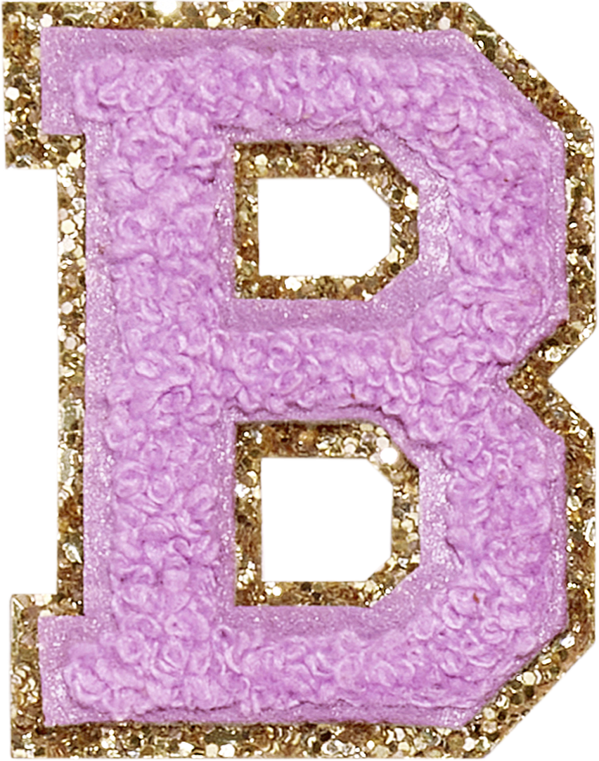 Grape Glitter Varsity Letter Patches