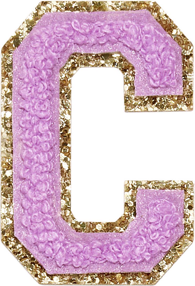 Grape Glitter Varsity Letter Patches