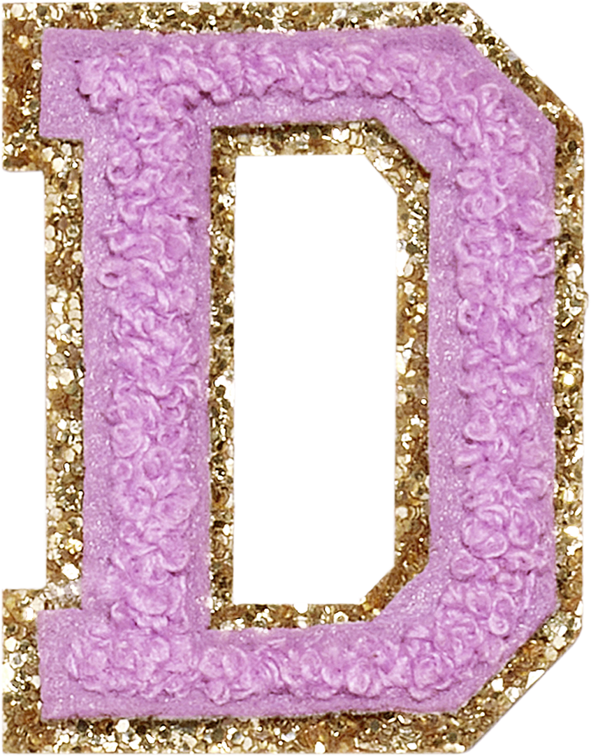 Grape Glitter Varsity Letter Patches