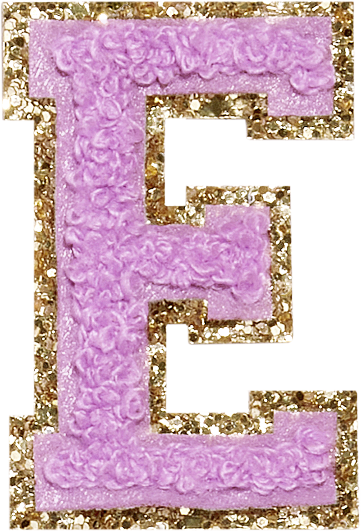 Grape Glitter Varsity Letter Patches