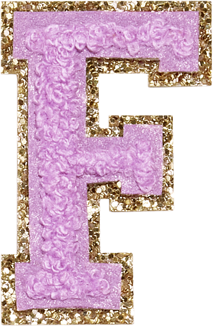 Grape Glitter Varsity Letter Patches