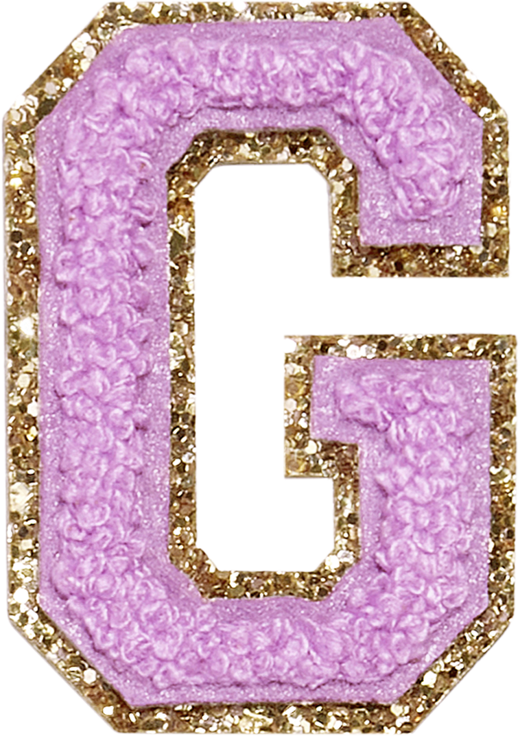 Grape Glitter Varsity Letter Patches