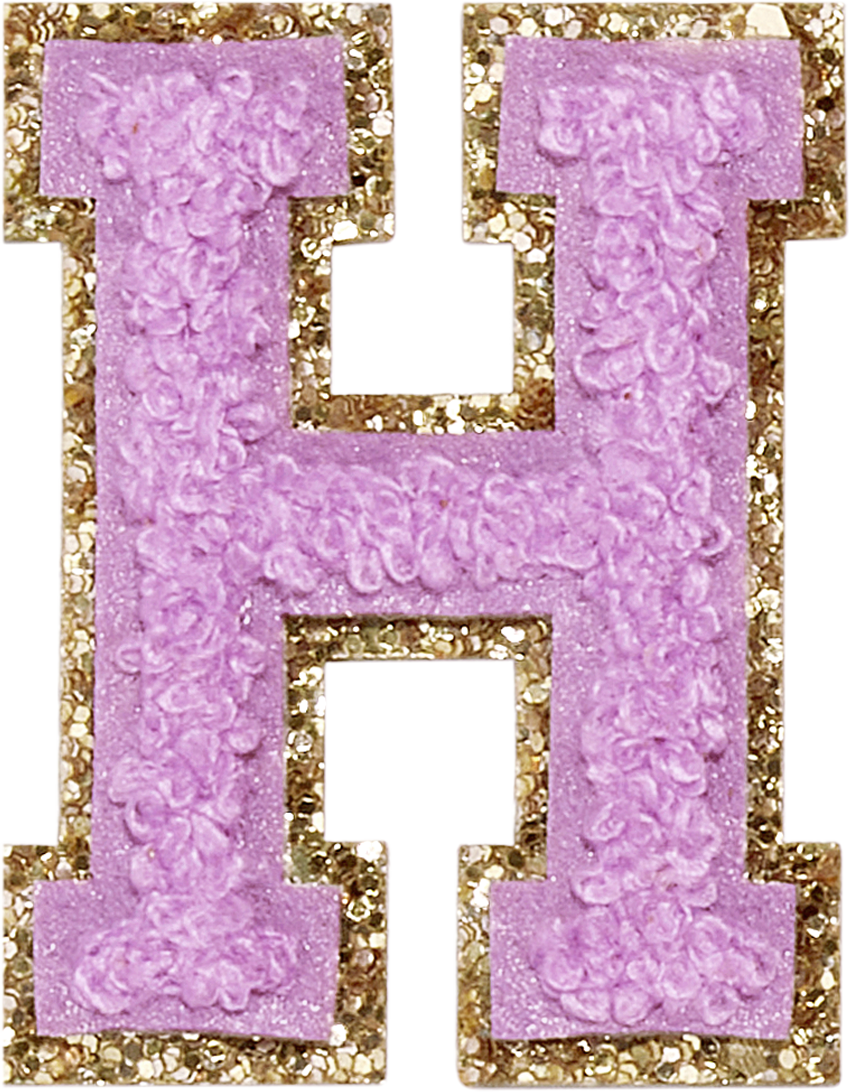 Grape Glitter Varsity Letter Patches