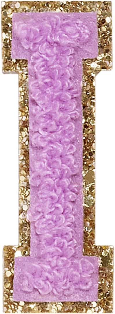 Grape Glitter Varsity Letter Patches