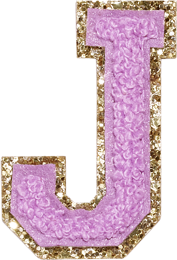 Grape Glitter Varsity Letter Patches