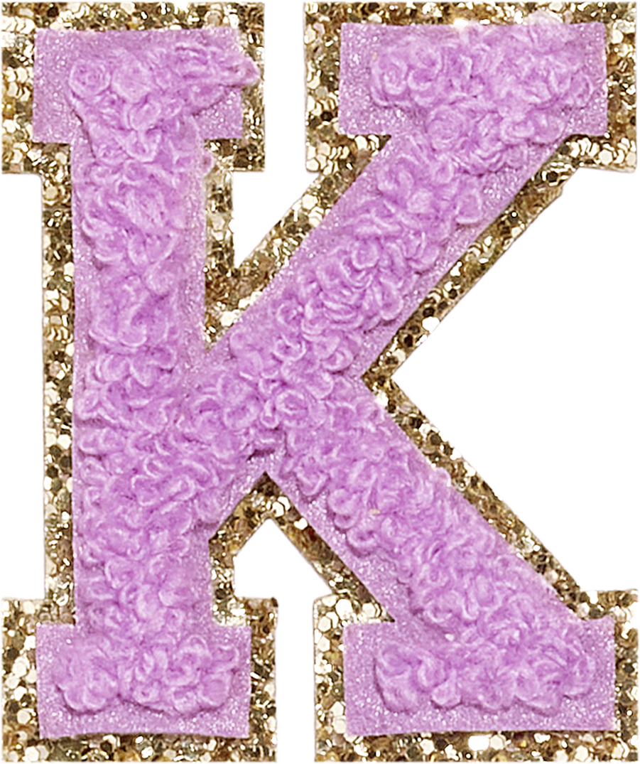 Grape Glitter Varsity Letter Patches