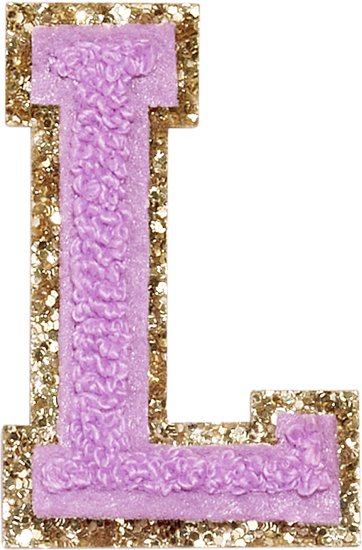Grape Glitter Varsity Letter Patches