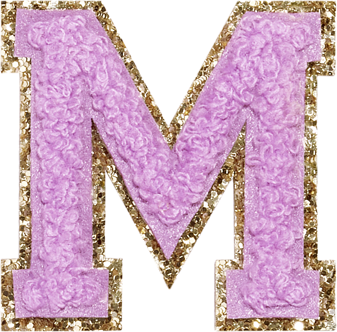Grape Glitter Varsity Letter Patches