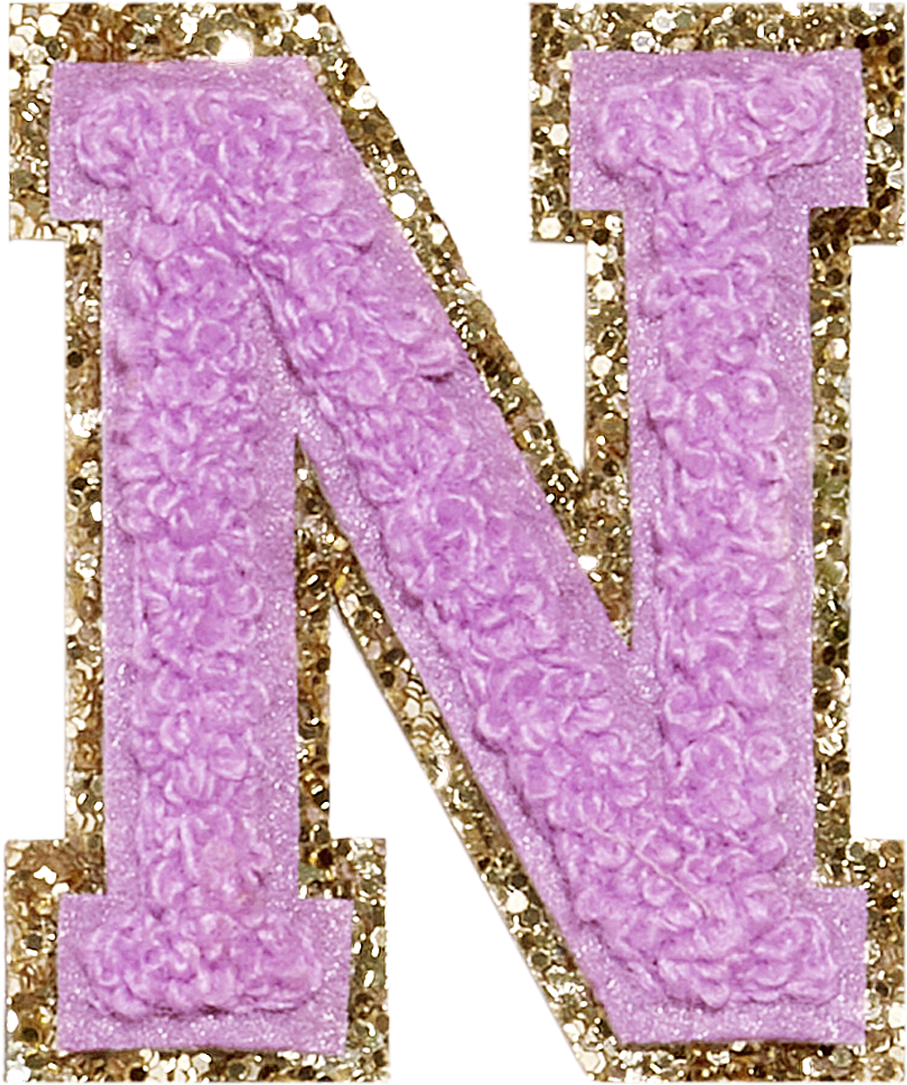 Grape Glitter Varsity Letter Patches