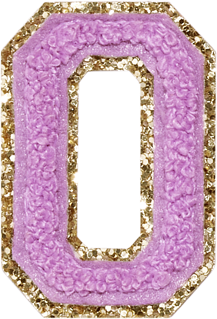 Grape Glitter Varsity Letter Patches