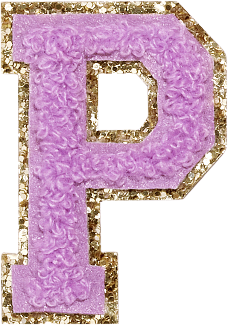 Grape Glitter Varsity Letter Patches