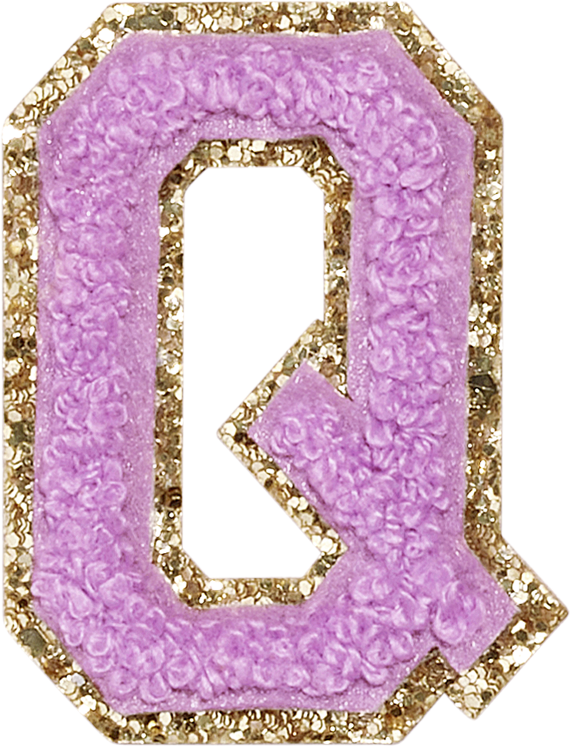 Grape Glitter Varsity Letter Patches