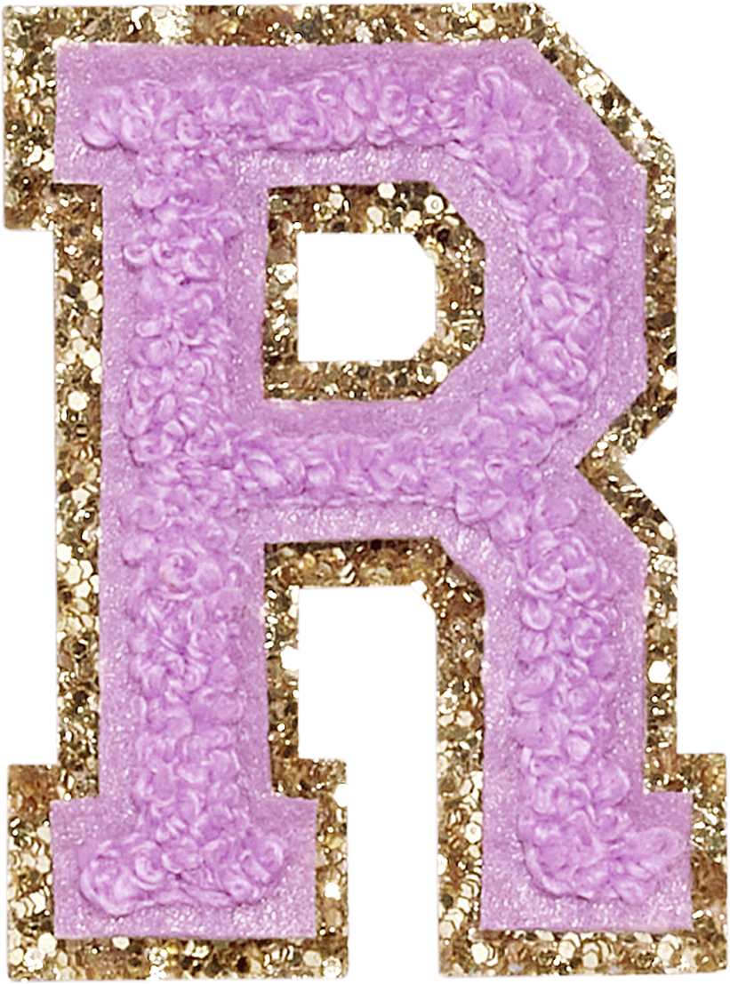 Grape Glitter Varsity Letter Patches
