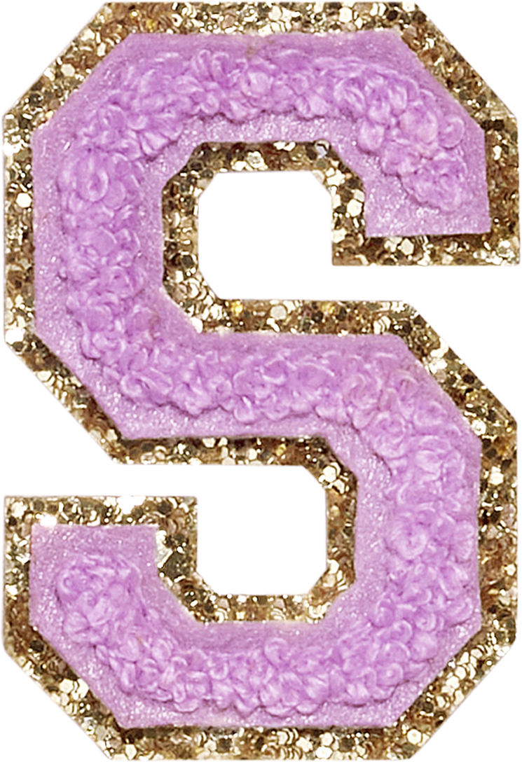 Grape Glitter Varsity Letter Patches