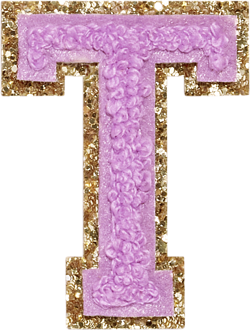 Grape Glitter Varsity Letter Patches