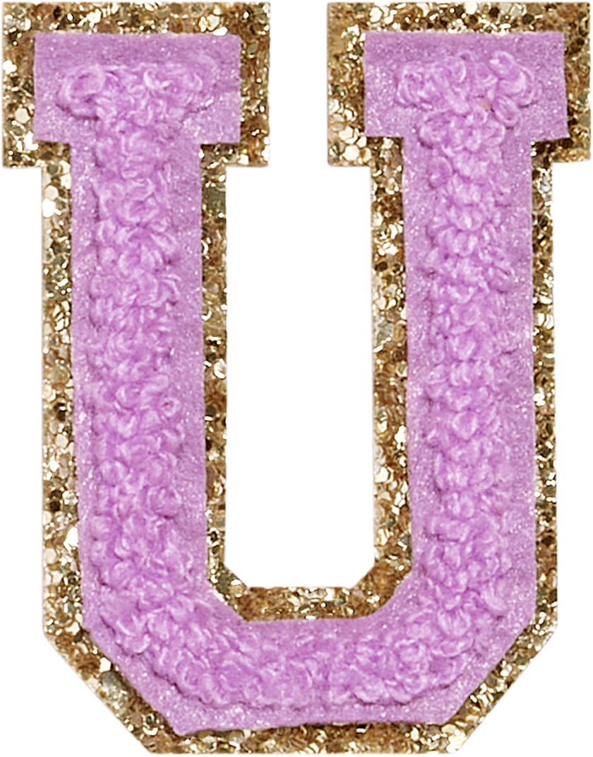 Grape Glitter Varsity Letter Patches