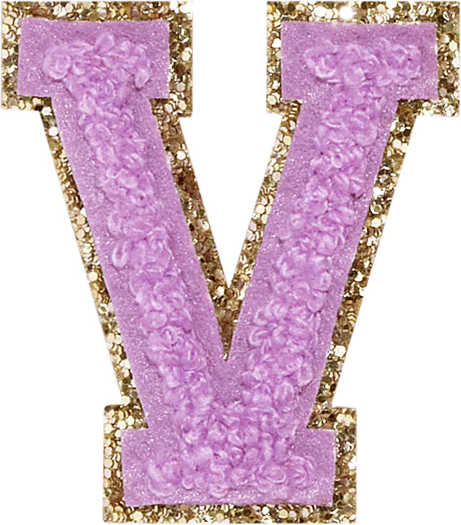 Grape Glitter Varsity Letter Patches