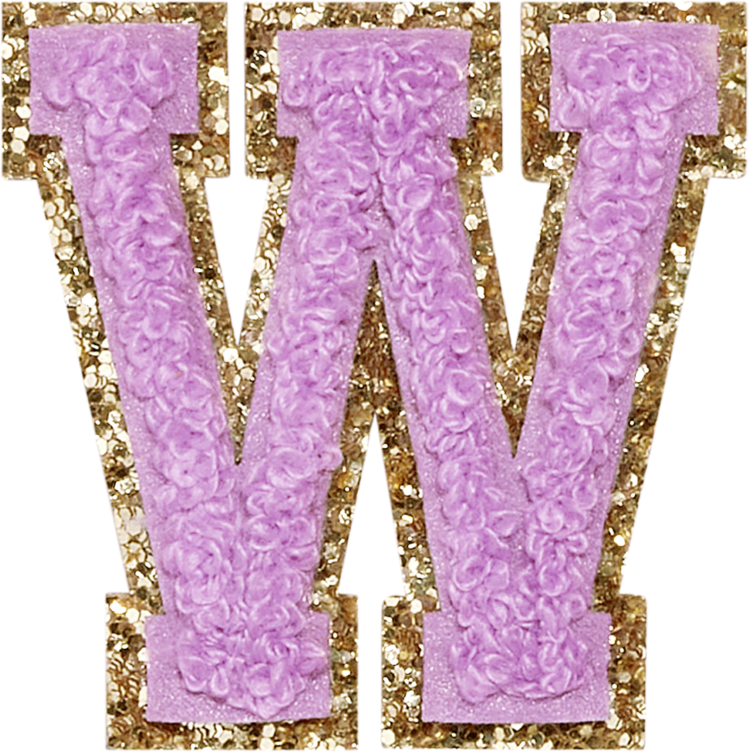 Grape Glitter Varsity Letter Patches