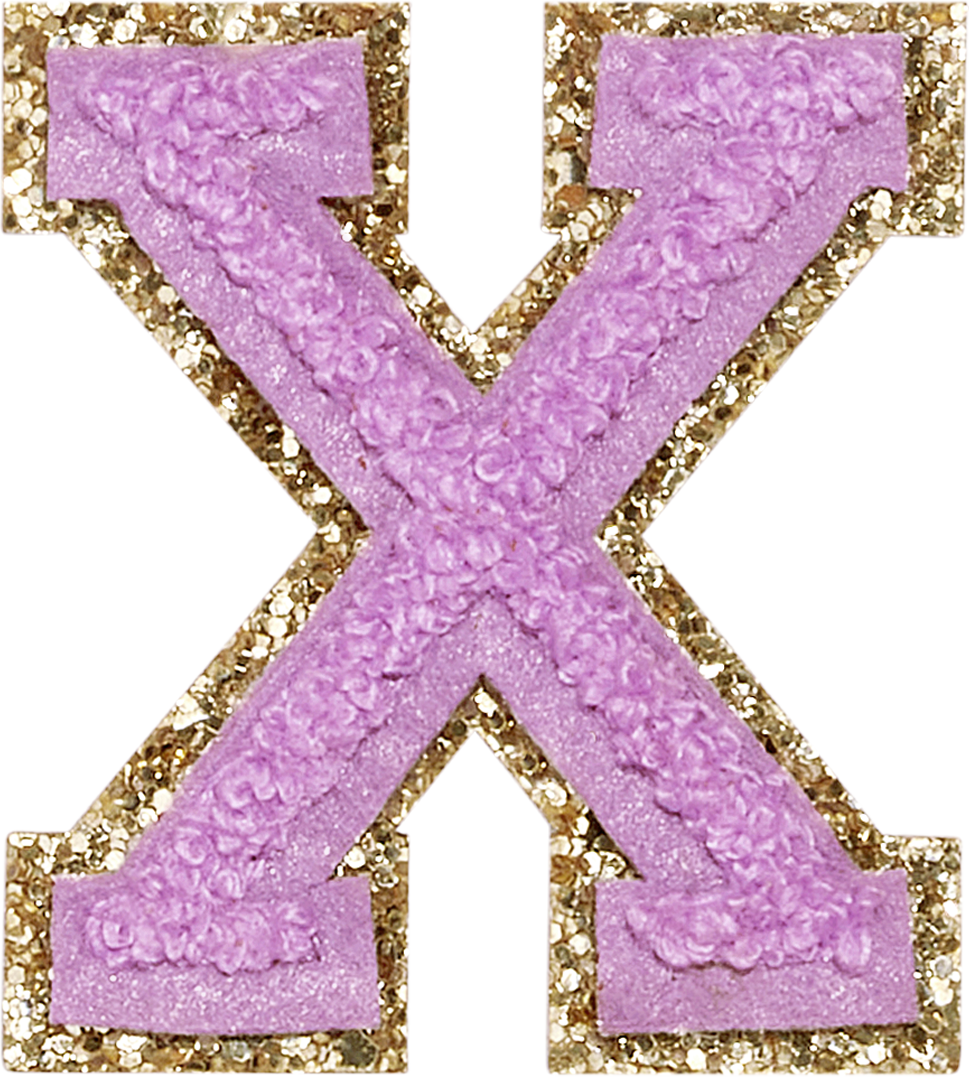 Grape Glitter Varsity Letter Patches
