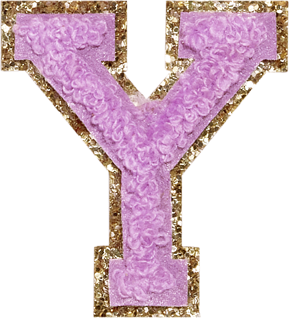 Grape Glitter Varsity Letter Patches