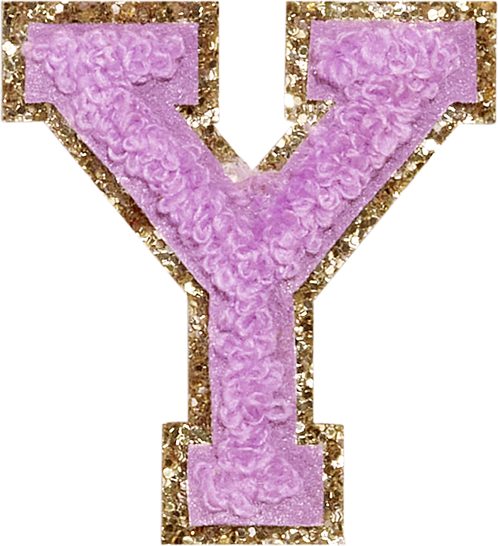 Grape Glitter Varsity Letter Patches | Stoney Clover Lane Patches Y