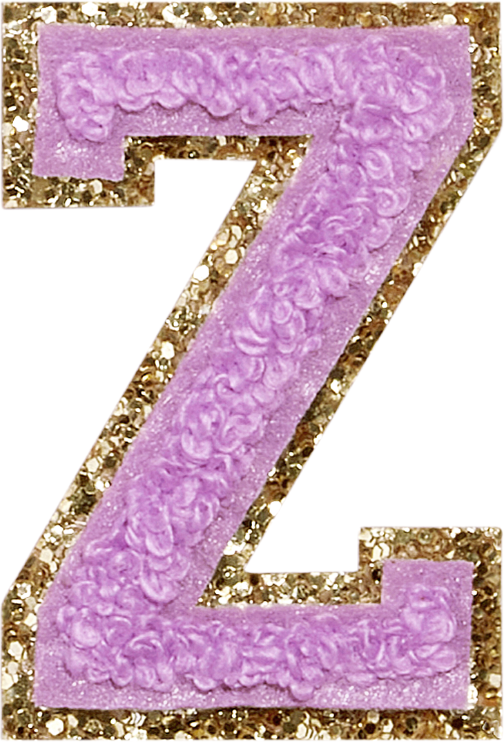Grape Glitter Varsity Letter Patches