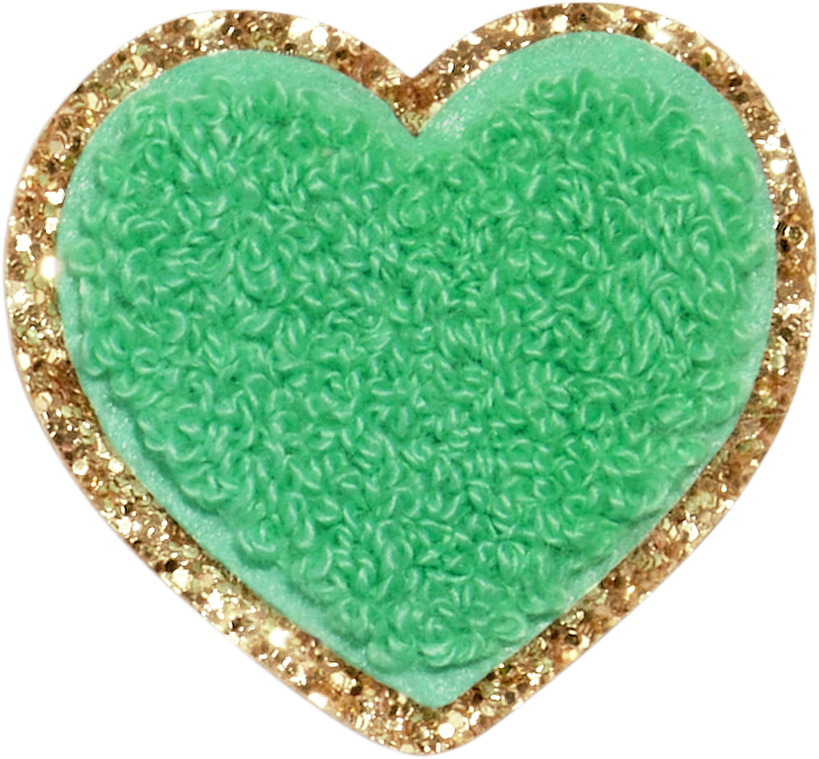 Avocado Glitter Heart Patch