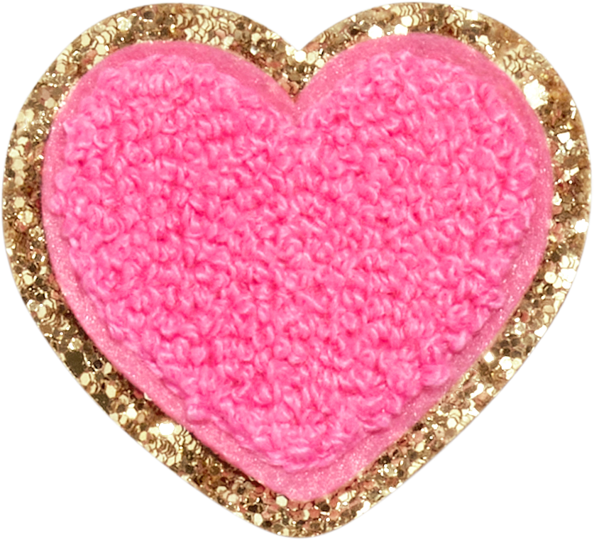 Bubblegum Glitter Heart Patch