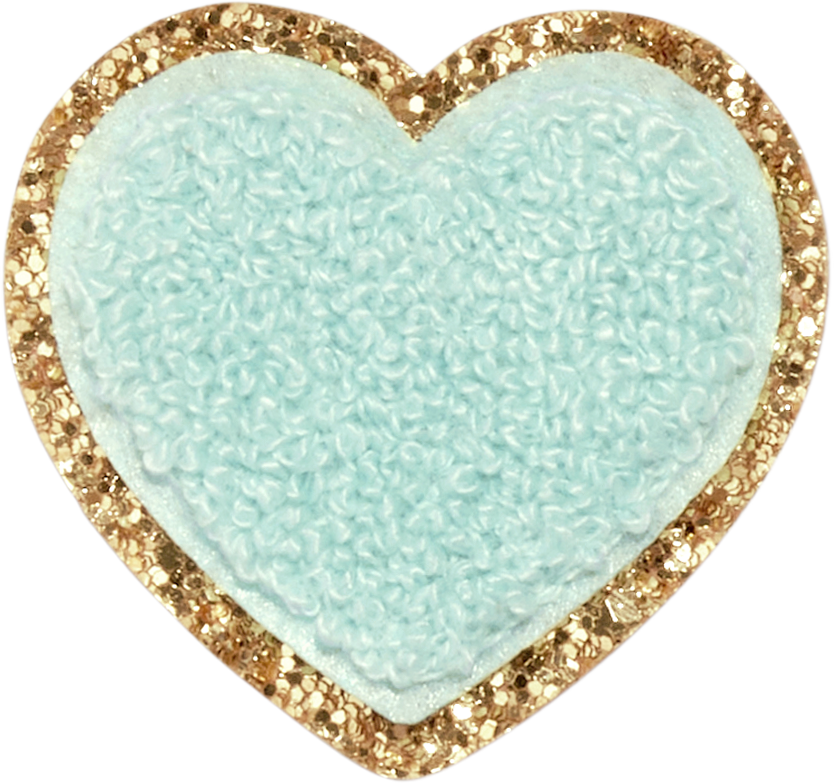 Cotton Candy Glitter Heart Patch
