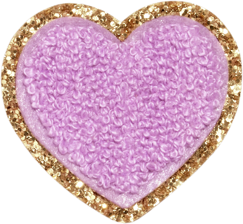 Grape Glitter Heart Patch