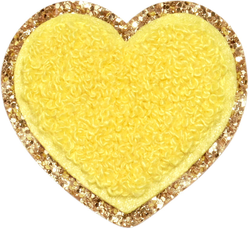 Lemon Glitter Heart Patch