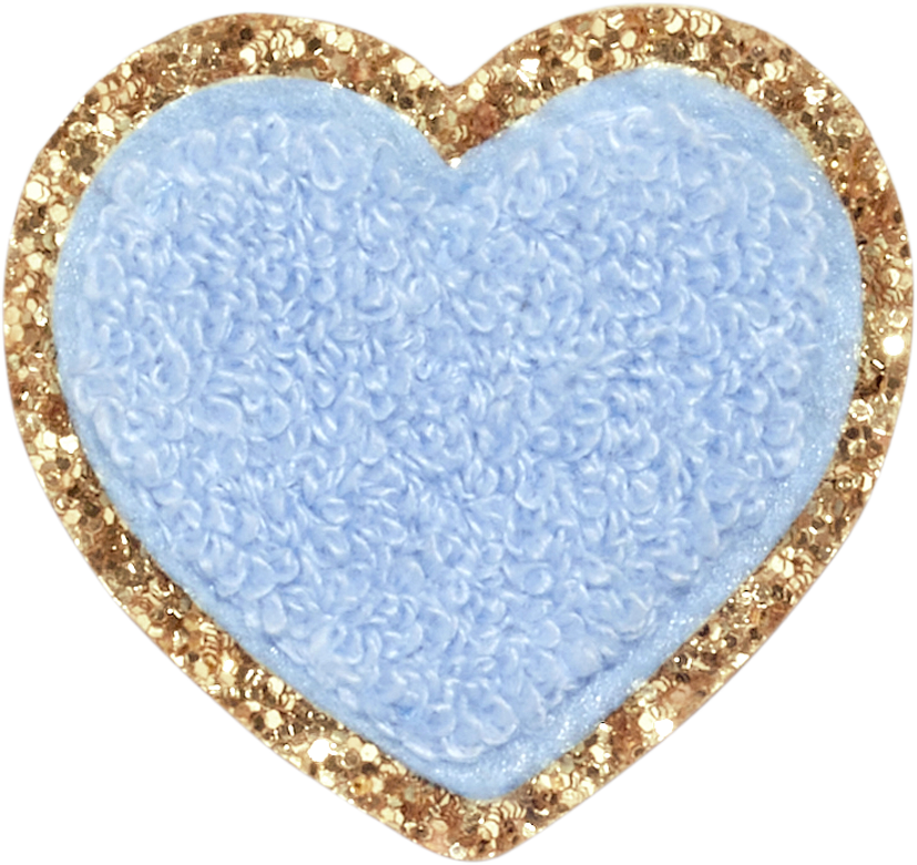 Periwinkle Glitter Heart Patch
