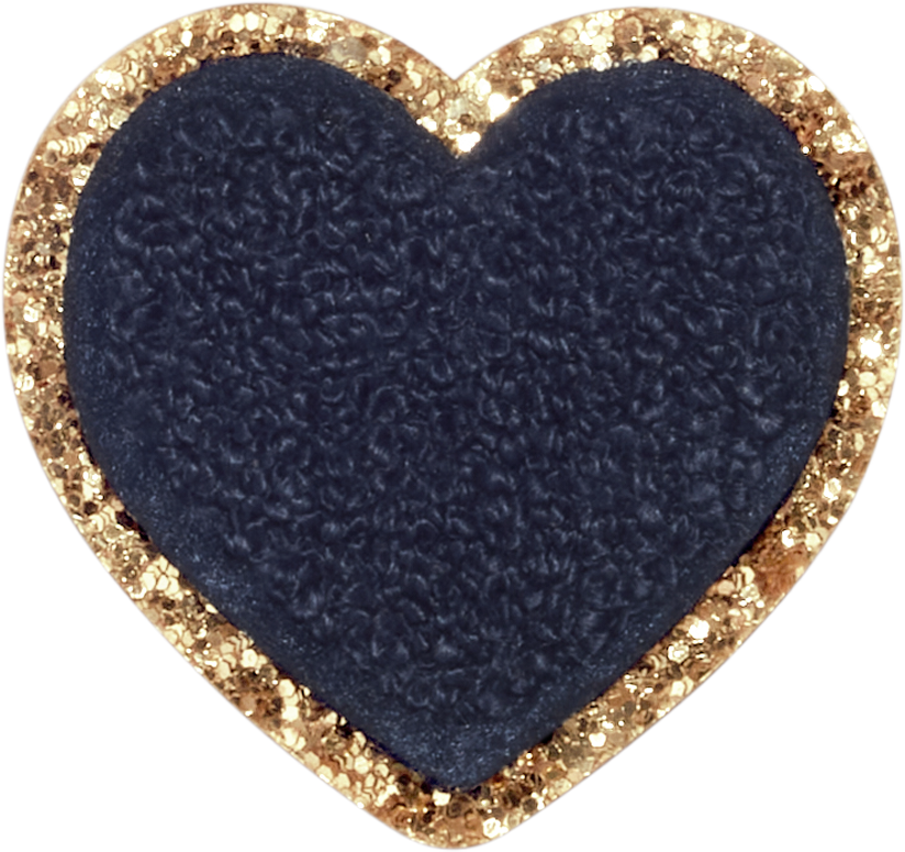 Sapphire Glitter Heart Patch