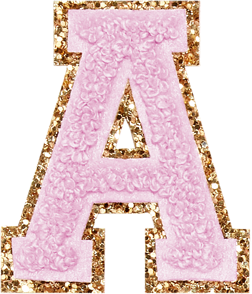 Lilac Glitter Varsity Letter Patches | Stoney Clover Lane Patches A