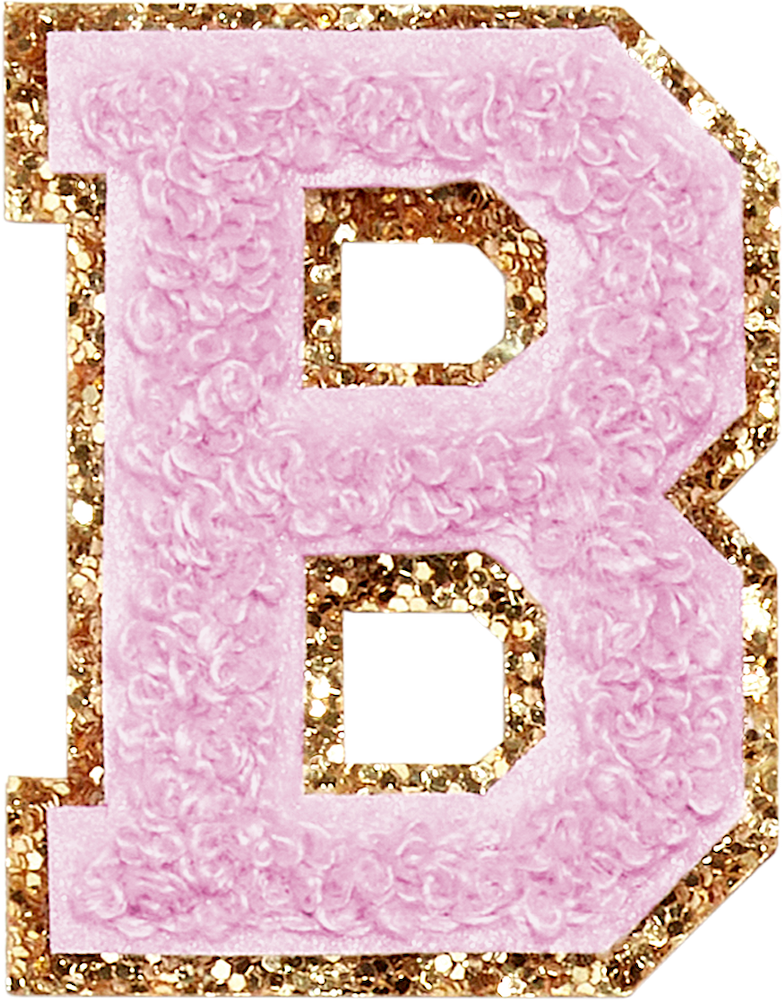 Lilac Glitter Varsity Letter Patches