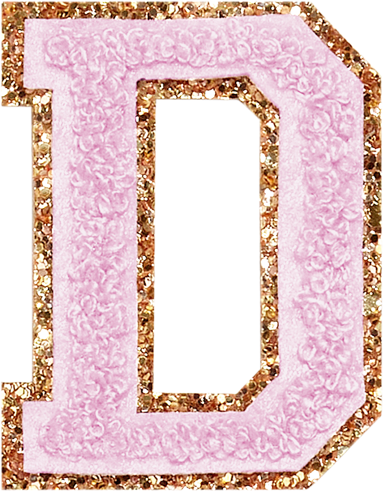 Lilac Glitter Varsity Letter Patches