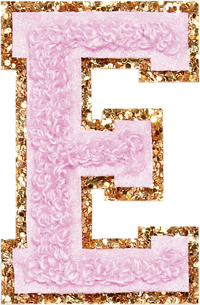 Lilac Glitter Varsity Letter Patches