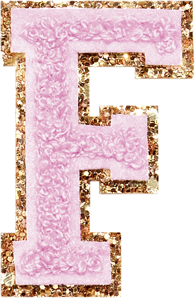 Lilac Glitter Varsity Letter Patches