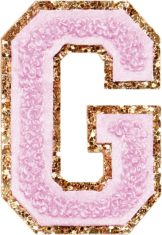Lilac Glitter Varsity Letter Patches