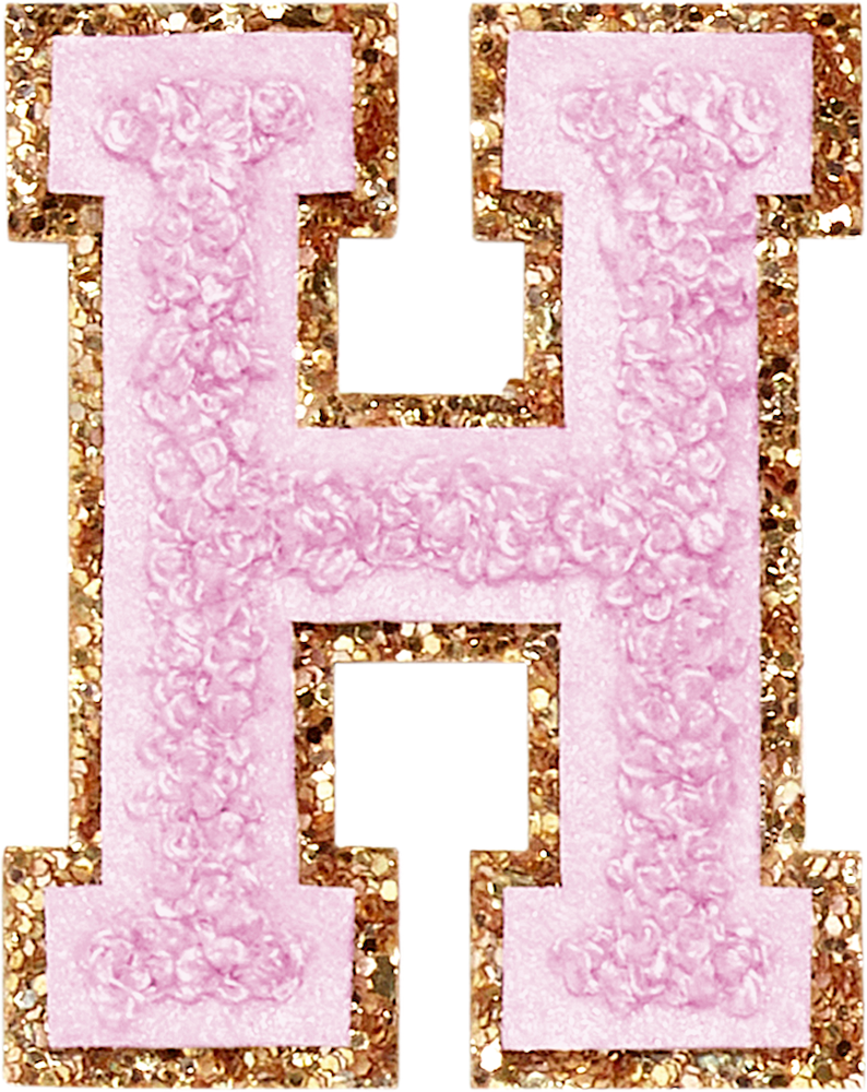 Lilac Glitter Varsity Letter Patches