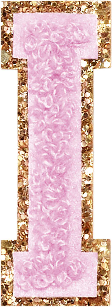 Lilac Glitter Varsity Letter Patches