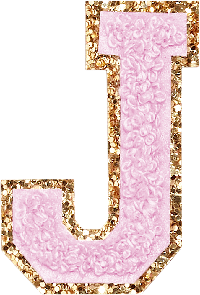 Lilac Glitter Varsity Letter Patches