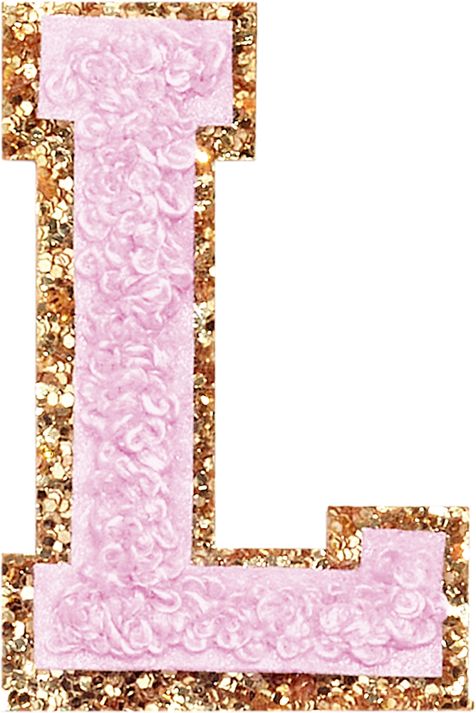 Lilac Glitter Varsity Letter Patches