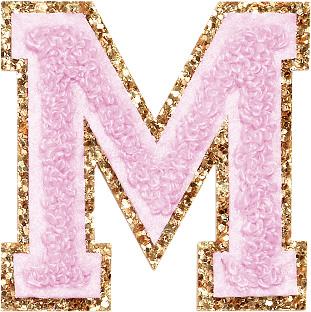 Lilac Glitter Varsity Letter Patches